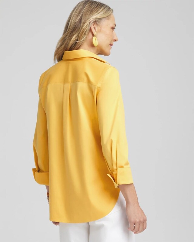 No Iron Stretch 3/4 Sleeve Shirt - image 3